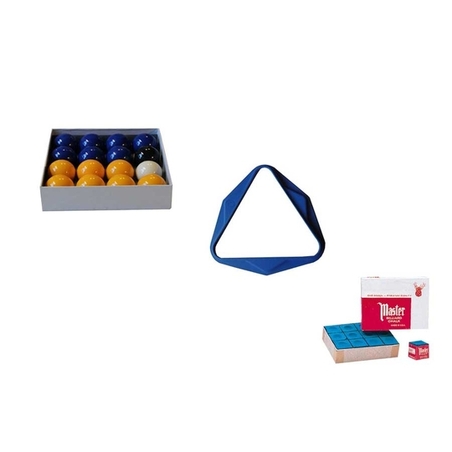 Lot Accessoires de billard comprenant : billes, triangle et craies - 993B