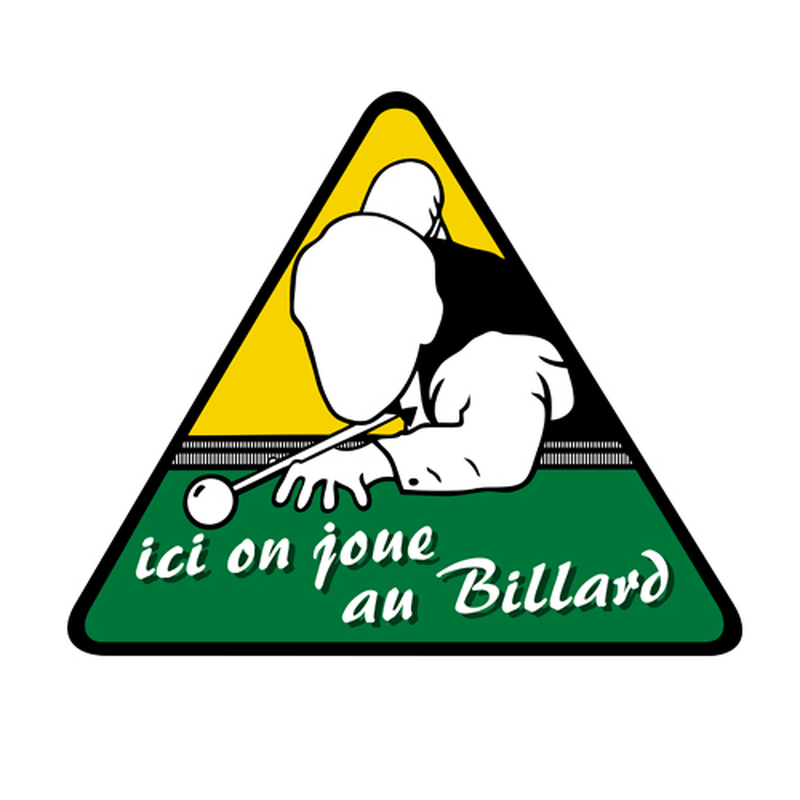 Sticker Ici on joue au Billard - S858B