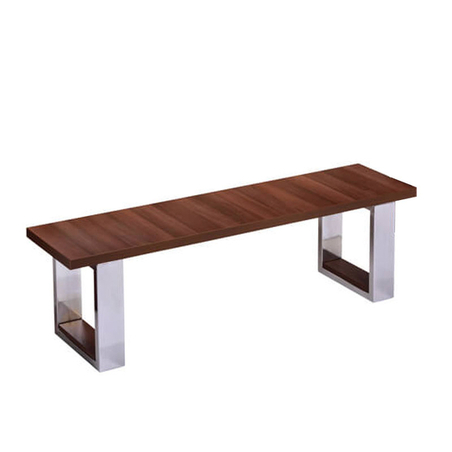 Banc en métal Chêne Foncé Assise Bois - BANB67CF