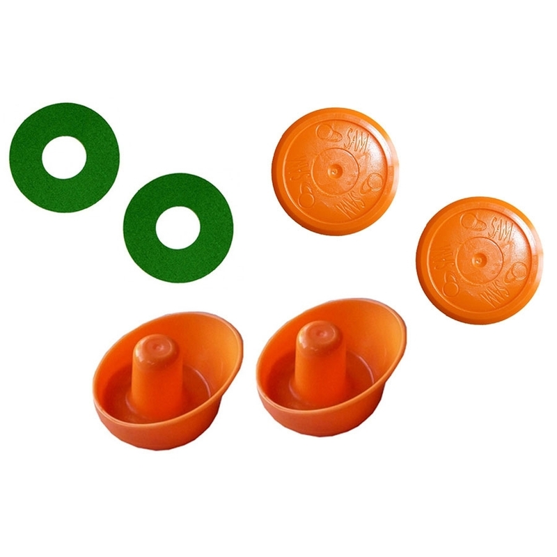 Lot de 2 Poignées 2 Palets Oranges Air Hockey 2000 et 2 Feutres - LOT-AH-OR