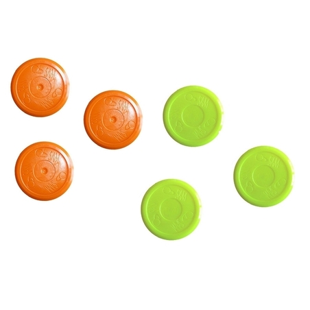 Lot de 6 palets Ronds Oranges et Jaunes Air Hockey - LOT-F130JO