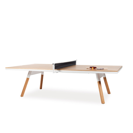 Table de Ping Pong You and Me Standard Convertible Chêne Clair et Blanc - TPC274B