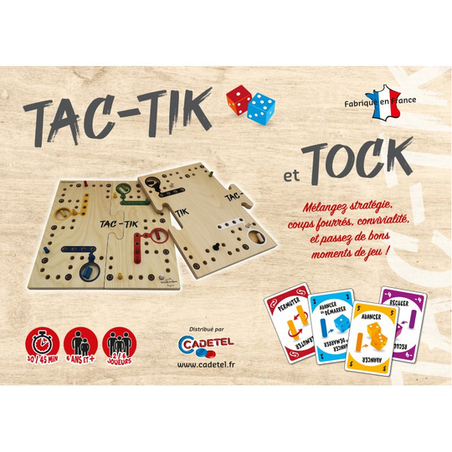 Jeu du TAC-TIK avec 3 plateaux, pions, cartes et sac - JEB140