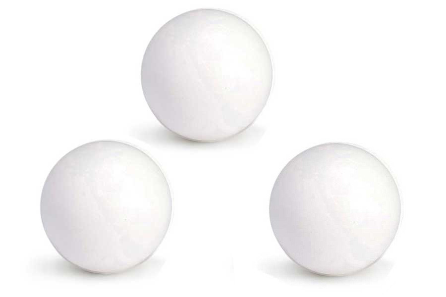 3 balles de baby foot en liege - blanche - Bonzini, fabrication française